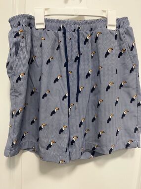 Mosmann Australia Men's Toucan Swim Trunks Size Large Tropical Print